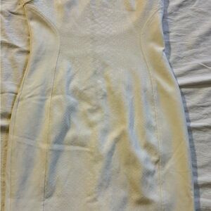 Cache White Bodycon Sheath Dress Cap Sleeve Exposed Back Zip Sz 10 Cocktail Prty